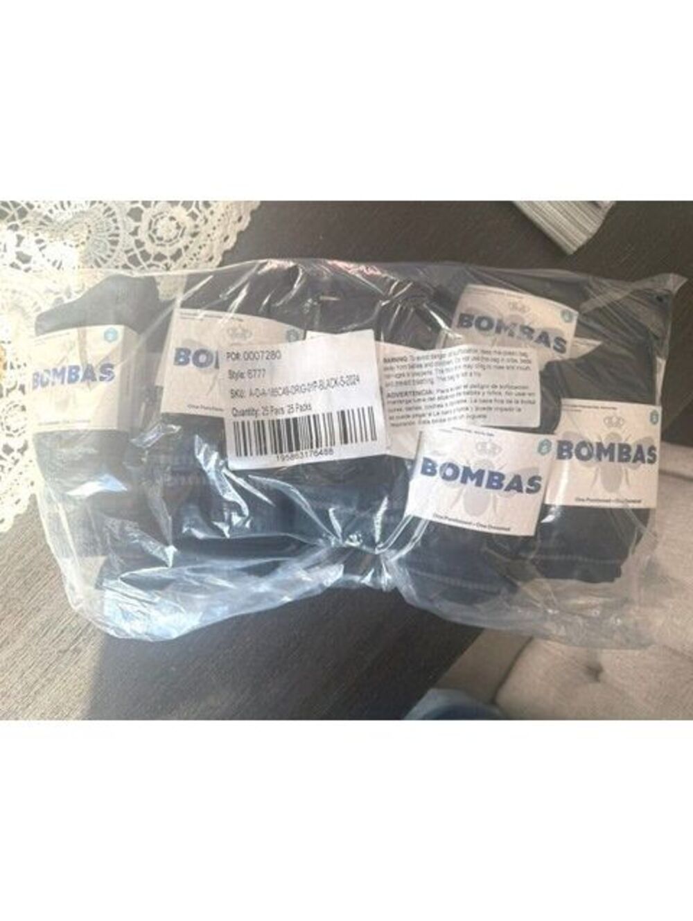 NEW Bombas black socks bundle of 25 pairs all size small reseller bundle